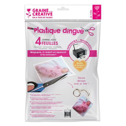4 feuilles de plastique dingue imprimable A4 - Transparent