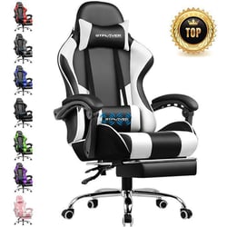 Chaise gaming ergonomique GTPLAYER - PU - Noir/Blanc - 135 x 70 x 70 cm