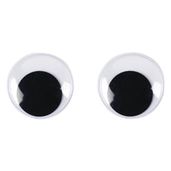 Yeux mobiles en plastique à coller, 30 mm ø, 20 pces, noir / blanc