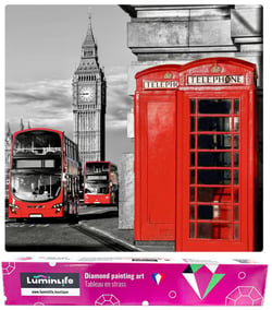 Diamond Painting Broderie Diamant LUMINLIFE 60x60cm, 5D, diamants ronds - London 5D