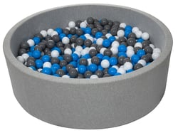 Piscine à balles pour enfant, diamètre env.125 cm + 900 balles blanc, bleu, gris - Velinda