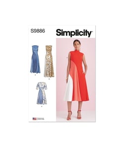 Patron Simplicity 9886 - Robe taille n°FR 32-40