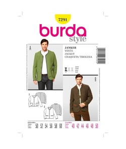 Patron Burda 7291 Veste à boutons taille n°FR 50-60