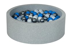 Piscine à balles perle, bleu, argent – 300 balles - Velinda