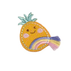 Lot de 3 écussons thermocollants avec franges ananas 5cm x 3,5cm
