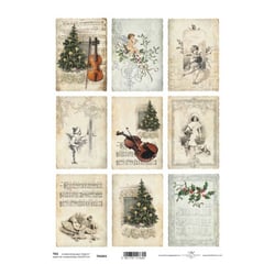 Tags éléments décoratif en papier à découper scrapbooking VINTAGE MUSIQUE NOEL 0061