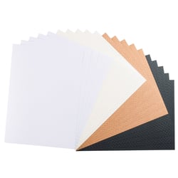 Papier cartonné gaufré Florence - 20 feuilles - Blanc, blanc cassé, kraft, noir - A4 - 216 g/m²