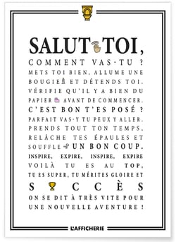 Affiche Toilettes : 'Salut toi...' | A3 : 29,7x42cm