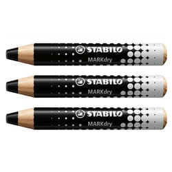 Crayon marqueur STABILO MARKdry - Noir - Lot de 3