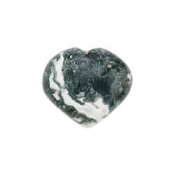 Coeur poli en pierre Agate Mousse - Sloya
