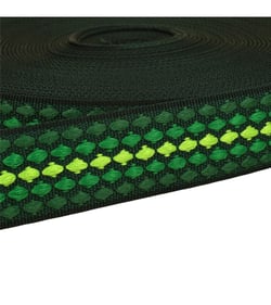 Bobine 14,5m sangle losanges multicolores 38mm vert kaki