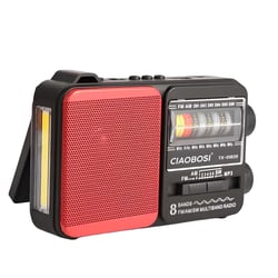 Avizar Radio 3 Bandes FM / AM / SW avec USB MP3 et Lampe LED Noir / Rouge
