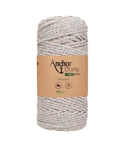 Corde de Coton Recyclé Macramé Anchor Crafty Fine Metallic - 250gr - Anchor Blanc