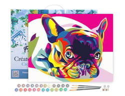 Peinture par Numéro Figured'Art avec Cadre - Carlin Pop Art - Kit de Loisir Créatif DIY Numéro d'Art Complet - 40x50cm toile tendue sur châssis