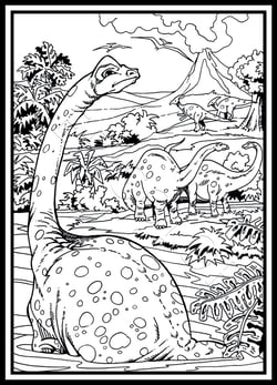 Tableau velours a colorier Diplodocus Sericolor