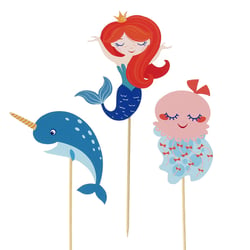Cake Toppers Sirène Corail - Recyclable