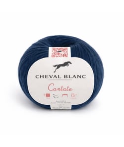 Pelote à tricoter laine et mohair CANTATE - Cheval blanc 307 Bleu