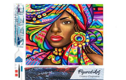 Diamond Painting Broderie Diamant Figured’Art 40x50cm toile entière roulée avec diamants carrés - Femme Exotique