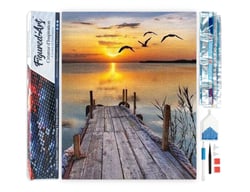 Diamond Painting Broderie Diamant Figured’Art 40x50cm toile entière roulée avec diamants carrés - Ponton sur Lac