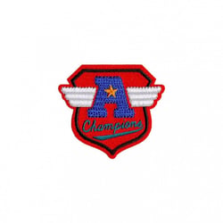 Lot de 3 écussons thermocollants blason sport 2,5cm x 3cm champions