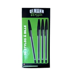 Stylos à bille - Encre noire - Pointe moyenne - Boîte de 50 pièces - Bureau - Scolaire