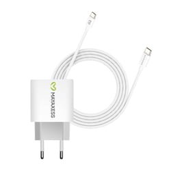 Mayaxess Chargeur Secteur pour Pixel 8 20W + Câble USB-C 1m Blanc