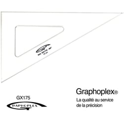 Graphoplex - Equerre 60° 3 bords droits 15 cm
