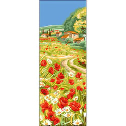 Princesse - Canevas antique Les coquelicots 30x65cm