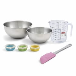 Set pâtisserie avec 100 moules à muffins en papier, 2 bols à mixer, verre mesureur et spatule Zenker