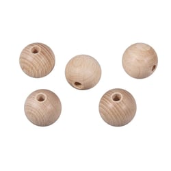 Boules en bois ø 15 mm percées 4 mm 15 pièces
