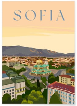 Affiche ville Sofia | A3 : 29,7x42cm