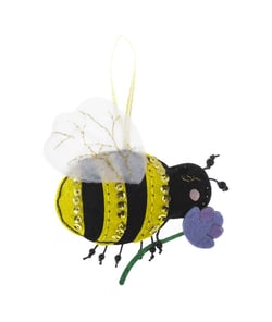 Mini Kit Feutrine Abeille décorative - 12 x 12 cm - Trimits Jaune