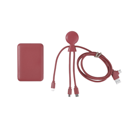 Xoopar Batterie Externe 5000mAh Mr Bio Pack Long 1m Rouge