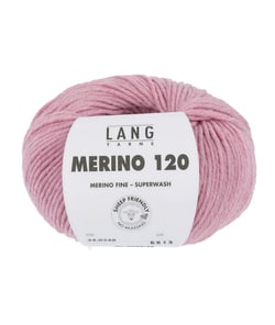 Pelote de laine à tricoter MERINO 120 - Lang Yarns Rose (348)