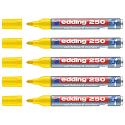 Marqueur tableau blanc effaçable - EDDING - Jaune - Pointe 1,5-3 mm - Lot de 5