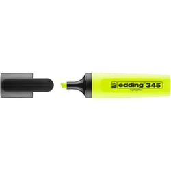 Lot de 10 surligneurs EDDING 345 Jaune - Pointe biseautée 2-5 mm - Rechargeable