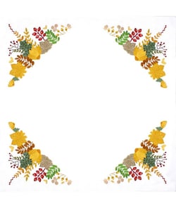 Kit de nappe à broder - Récolte automnale - 80 x 80 cm - Trimits Blanc