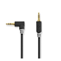 Nedis Câble Audio Stéréo Jack 3.5mm Droit vers Jack 3.5mm Coudé 1m Gris anthracite