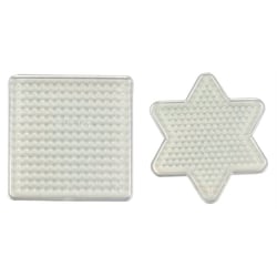 MégaCréa DIY - Plaque pour perles à repasser Carré et étoile 8 cm
