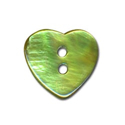 Bouton Nacre en forme de Coeur couleur Jade