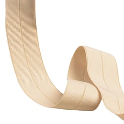 Elastique gros grain pré plié 30mm beige au mètre