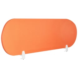 Paravent de Bureau Orange Tissu Housse 160 x 40 cm PET Acoustique Pinces de Montage