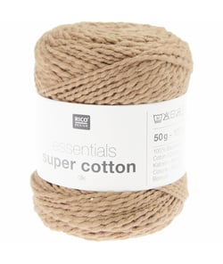 Coton à tricoter ou crocheter Essentials Super Cotton DK - Rico Design 24 Praliné