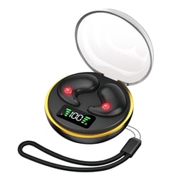 Avizar Écouteurs de Sommeil sans Fil Ultra Plats Anti Bruit avec Boitier LED Noir