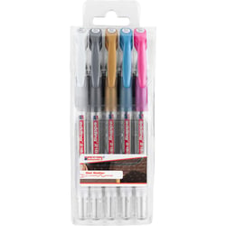 Stylo roller Edding - 2185 - Or, Argent, Blanc, Bleu Métallisé, Rose Métallisé - Pointe roller