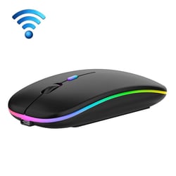 Souris Sans Fil RGB Bluetooth Silencieuse Ergonomique Rechargeable Avec 3 Boutons Noir YONIS