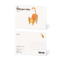 CARTE POSTALE CHAT QUI S'ETIRE