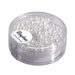 Renaissance Perles en verre, dépolies, 4, blanc neige, boîte 85 pces