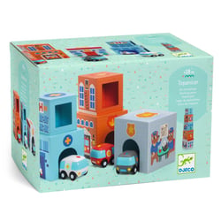 cubes gigognes Topanicar avec figurines - Djeco - Bleu