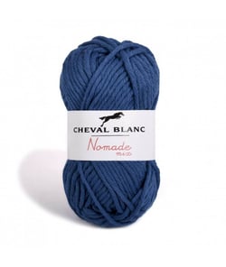 Pelote de coton à tricoter NOMADE MIX - Cheval Blanc 307 Bleu